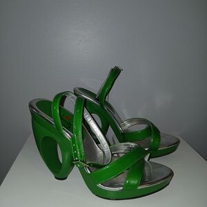 Green Strappy Women's Heels